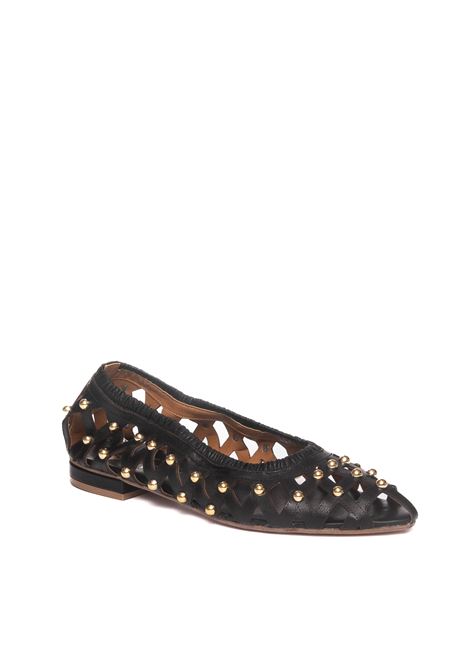 Black leather ballet flat VINCENT VEGA | DADONAPPA-NERO